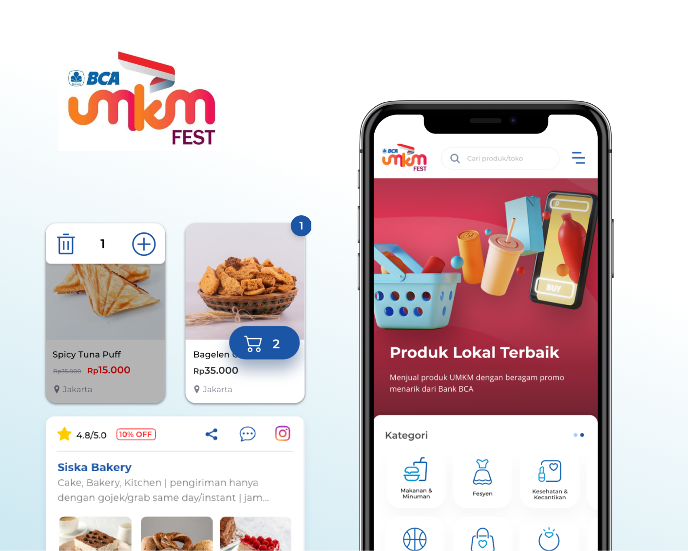 BCA UMKM Fest 2020 — e-commerce website on mobile